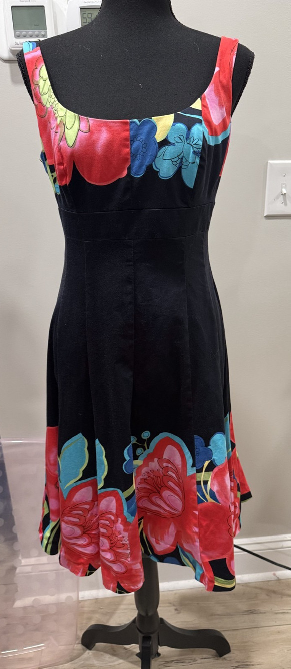 Nine West Dress Womens 6 Floral Fit & Flaw Sleeveless Cotton Stretch Garden 2010
